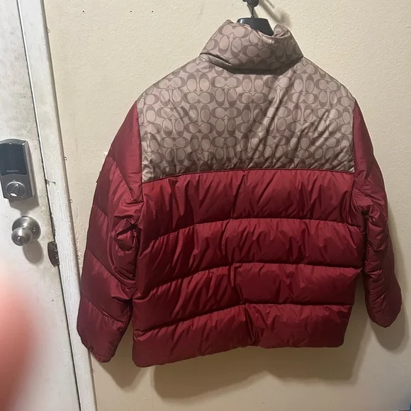 Coach new color block signature puff jacket